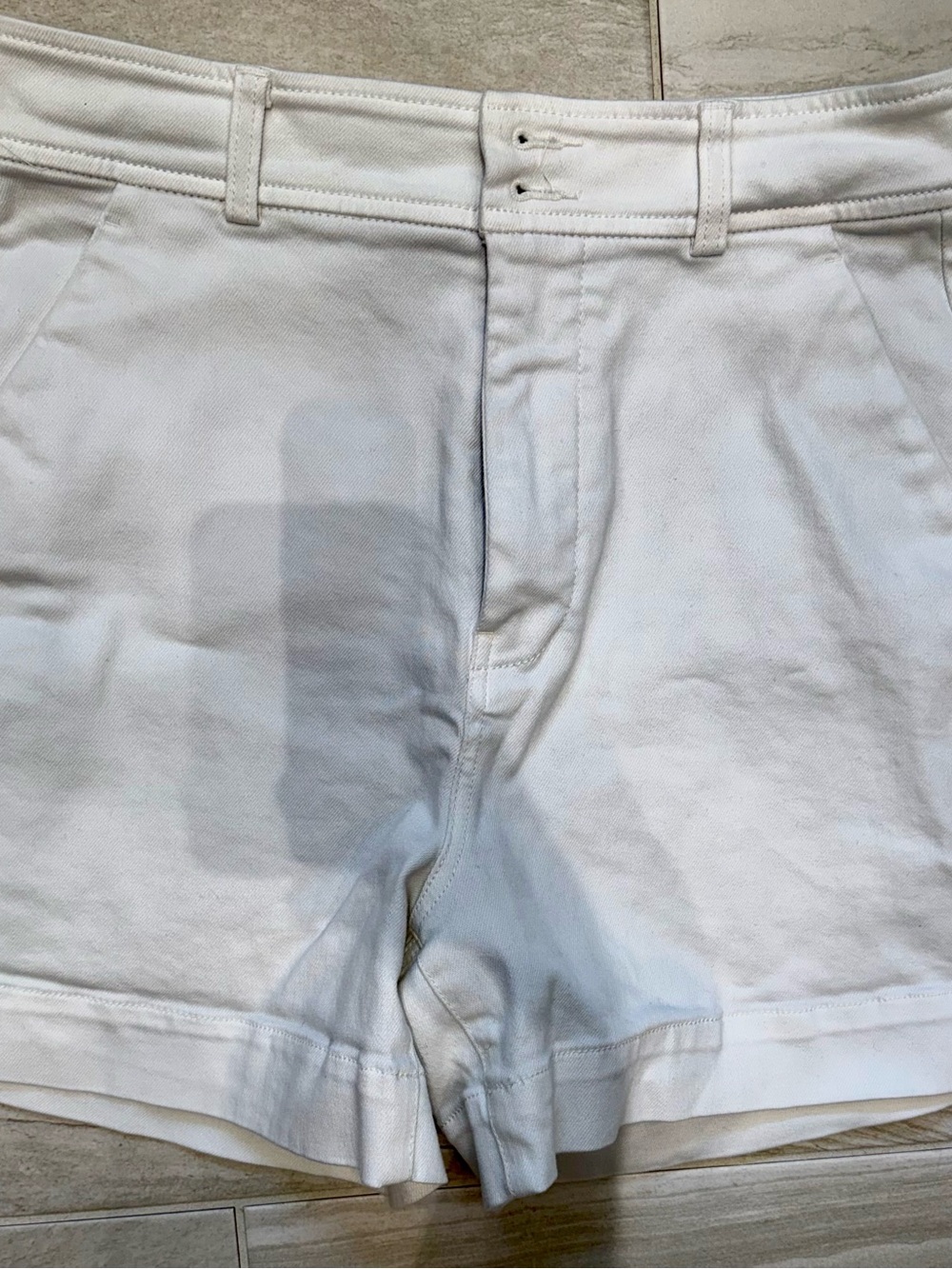 Women White Cotton Shorts